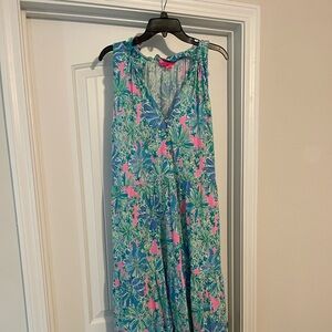 Lilly Pulitzer Malone maxi dress XXL good hare day print